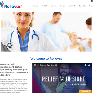 Relievus, a website made by the Philadelphia area web development company TAF JK Group Inc.